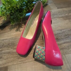 PROXY Bold & Colorful Block Heel Pumps - Totally 80s Vibe! Made in Spain